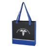 Non-woven Accent Tote Bag - Blue with Black Accents and White Stripe