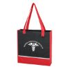 Non-woven Accent Tote Bag - Red with Black Accents and White Stripe