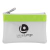 Zippered Coin Pouch - Frost White with Lime Green Trim