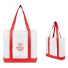 Non-woven Tote Bag With Trim Colors - White with Red Trim