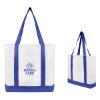 Non-woven Tote Bag With Trim Colors - White with Royal Blue Trim