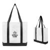 Non-woven Tote Bag With Trim Colors - White with Black Trim