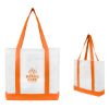 Non-woven Tote Bag With Trim Colors - White with Orange Trim