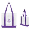 Non-woven Tote Bag With Trim Colors - White with Purple Trim