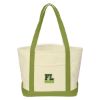 Medium Starboard Cotton Canvas Tote Bag With Tackle Twill Patch - Natural with Lime Green