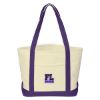 Medium Starboard Cotton Canvas Tote Bag With Tackle Twill Patch - Natural with Purple