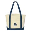 Medium Starboard Cotton Canvas Tote Bag With Tackle Twill Patch - Natural with Navy