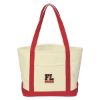 Medium Starboard Cotton Canvas Tote Bag With Tackle Twill Patch - Natural with Red