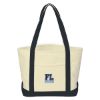 Medium Starboard Cotton Canvas Tote Bag With Tackle Twill Patch - Natural with Black