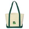 Medium Starboard Cotton Canvas Tote Bag With Tackle Twill Patch - Natural with Forest Green