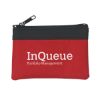 Zippered Coin Pouch - Red with Black Trim