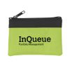 Zippered Coin Pouch - Lime Green with Black Trim