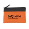 Zippered Coin Pouch - Orange with Black Trim