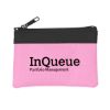 Zippered Coin Pouch - Pink with Black Trim