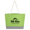 Boca Tote Bag With Rope Handles - Lime Green with Gray Trim