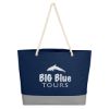 Boca Tote Bag With Rope Handles - Navy with Gray Trim