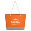 Boca Tote Bag With Rope Handles - Orange with Gray Trim