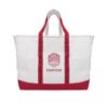 The Madelyn Cotton Canvas Tote Bag - Natural with Red