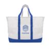 The Madelyn Cotton Canvas Tote Bag - Natural with Royal Blue