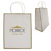 Laminated Paper Gift Bag - White with Gold Trim