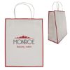 Laminated Paper Gift Bag - White with Red Trim