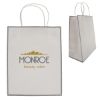 Laminated Paper Gift Bag - White with Silver Trim