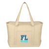 Large Cotton Canvas Yacht Tote Bag With Tackle Twill Patch - Natural