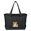 Large Cotton Canvas Yacht Tote Bag With Tackle Twill Patch - Black