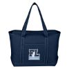 Large Cotton Canvas Yacht Tote Bag With Tackle Twill Patch - Navy