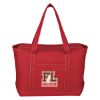 Large Cotton Canvas Yacht Tote Bag With Tackle Twill Patch - Red