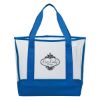 Clear Casual Tote Bag - Clear with Royal Blue Trim