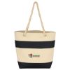 Cruising Tote Bag With Rope Handles - Natural with Black Trim