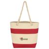 Cruising Tote Bag With Rope Handles - Natural with Red Trim