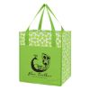 Geometric Non-woven Shopping Tote Bag - Lime Green