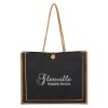 Paradise Jute Tote Bag - Black