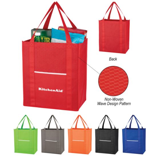 Wave Design Non-woven Shopper Tote Bag