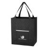 Wave Design Non-woven Shopper Tote Bag - Black