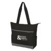 Carter Quilted Tote Bag - Black with Gray