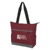 Carter Quilted Tote Bag - Red with Gray