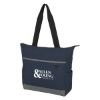 Carter Quilted Tote Bag - Navy with Gray