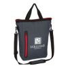 Water-resistant Sleek Bag - Slate with Red Zippers