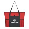 Non-woven Voyager Zippered Tote Bag - Red with Black Trim