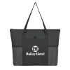 Non-woven Voyager Zippered Tote Bag - Black with Black Trim