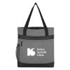 Hidden Zipper Outing Tote Bag - Gray with Black Trim