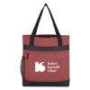 Hidden Zipper Outing Tote Bag - Red with Black Trim