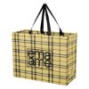 Tartan Laminated Non-woven Shopper Bag - Tan-Black