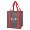 Heathered Non-woven Shopper Tote Bag - Red with Gray