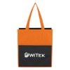 Non-woven Bounty Shopping Tote Bag - Black with Orange