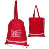 Double Feature Non-woven Drawstring Tote Bag - Red