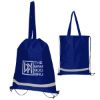 Double Feature Non-woven Drawstring Tote Bag - Royal Blue